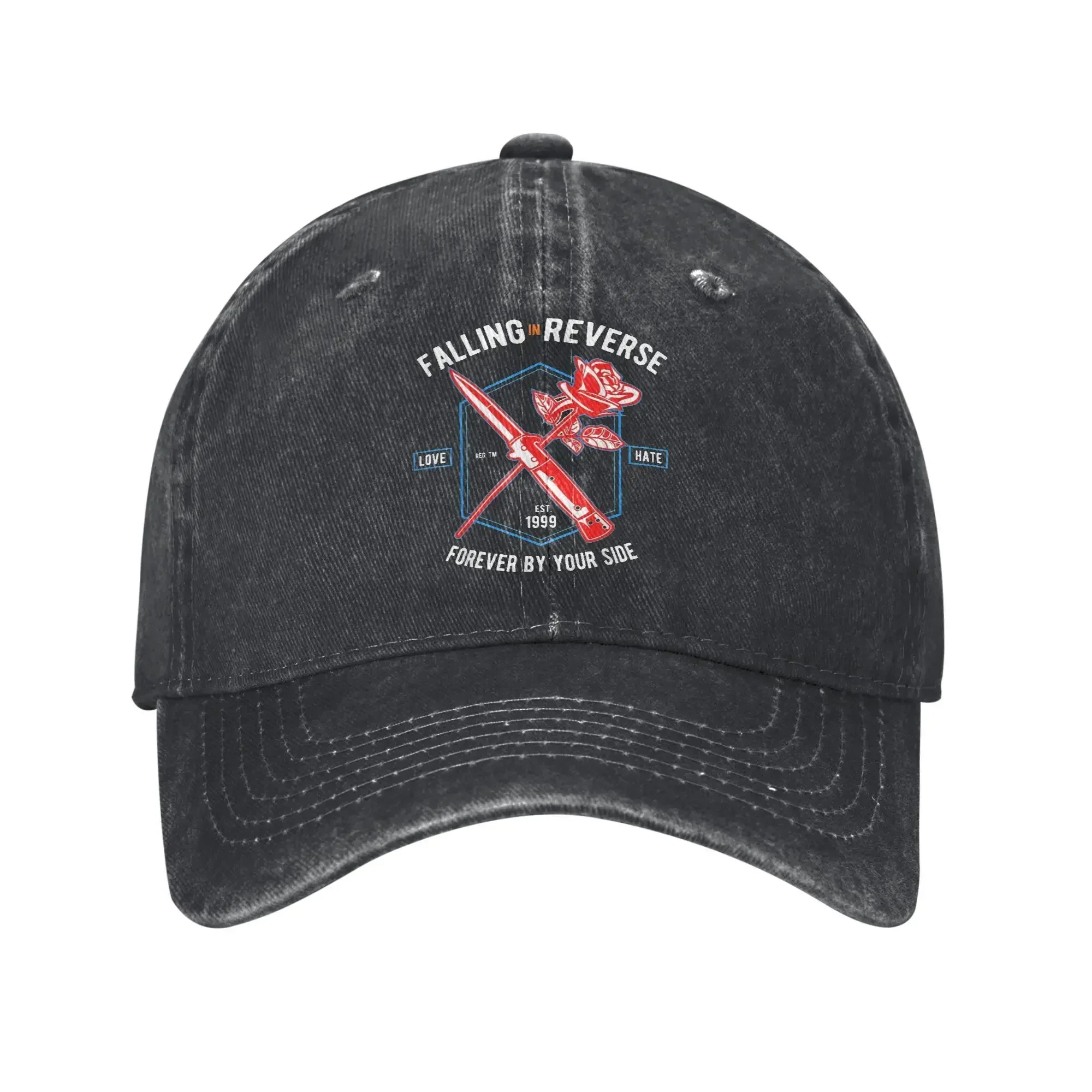 Falling In Reverse Sun Baseball Cap Vintage 90s Forever Fashion Unisex Men Washed Trucker Hat Custom Hiking Fishing Cap
