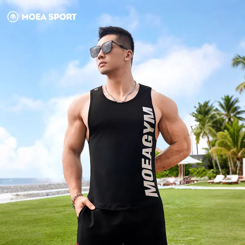 OMG Men's Running Vest Summer Ultra-Light Moisture-Wicking Breathable Sleeveless Printed Sports Top