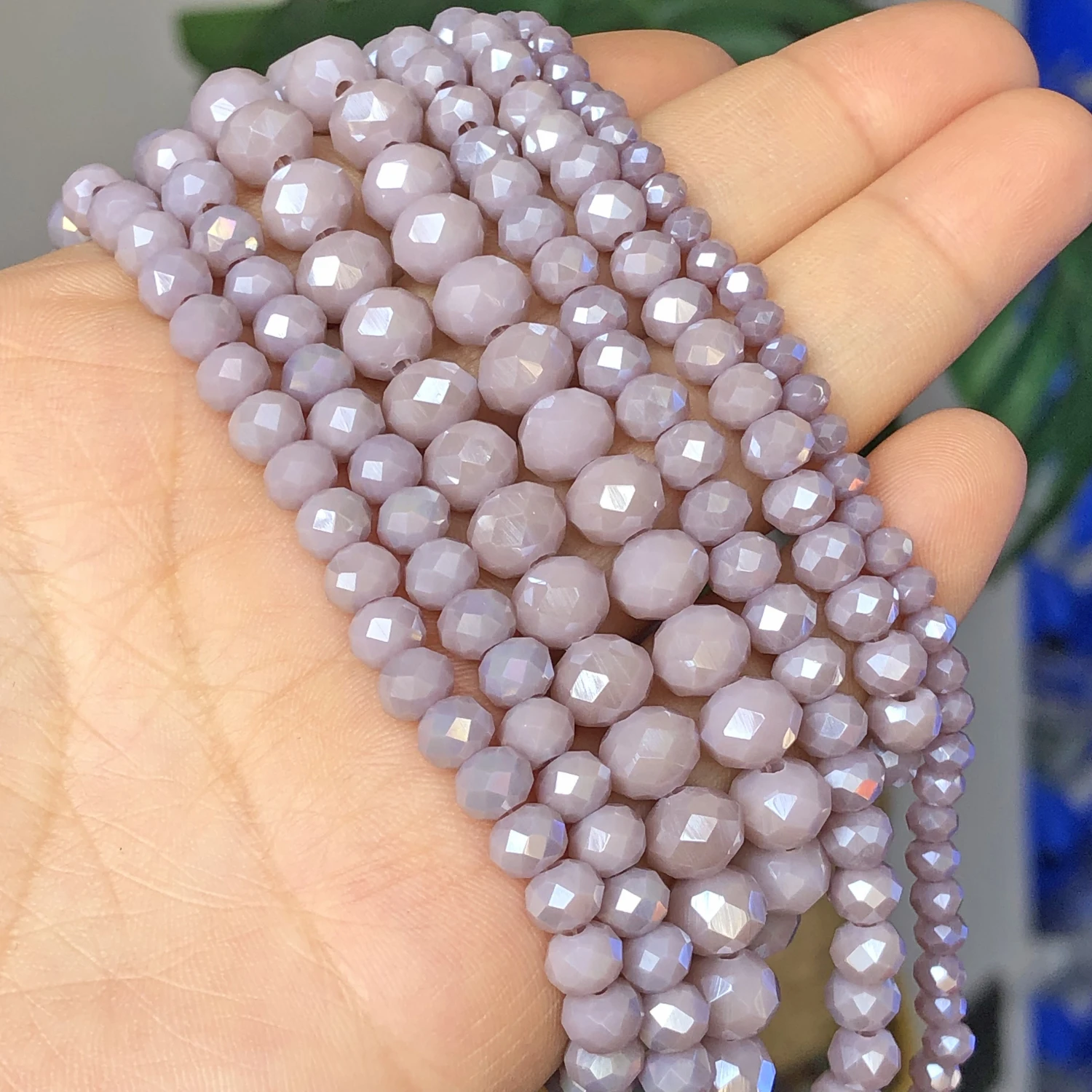 Faceted AB Violet Purple Rondelle Crystal Glass Beads Loose Spacer Beads For Jewelry Making Diy Earring Bracelet Accessories 15\