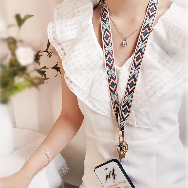 Mobile Phone Lanyard Chinese style retro embroidery pendant ethnic style suitable For iPhone 11 mobile phone shell lanyard sling