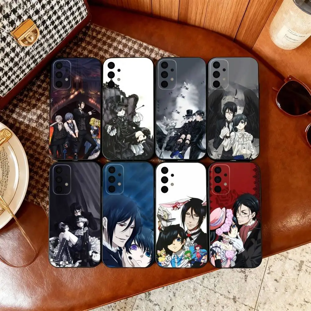 

B-Black B-Butler Phone Case For Samsung Galaxy A73,A72,A71,A70,A53,A52,A51,Soft Silicone Black Cover