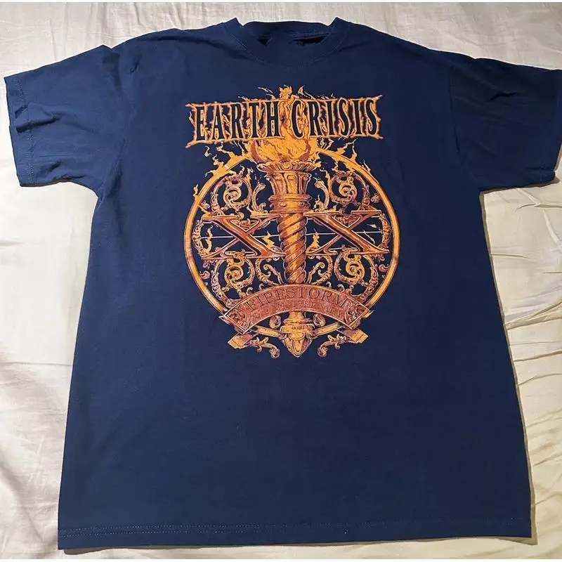 Earth Crisis Firestorm 20th Anniversary Navy All Size T Shirt