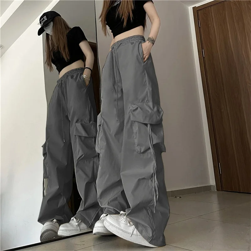

Женские брюки Harajuku, уличная одежда, широкие мешковатые спортивные штаны, 2025 г., женские винтажные брюки-карго в стиле хип-хоп для бега