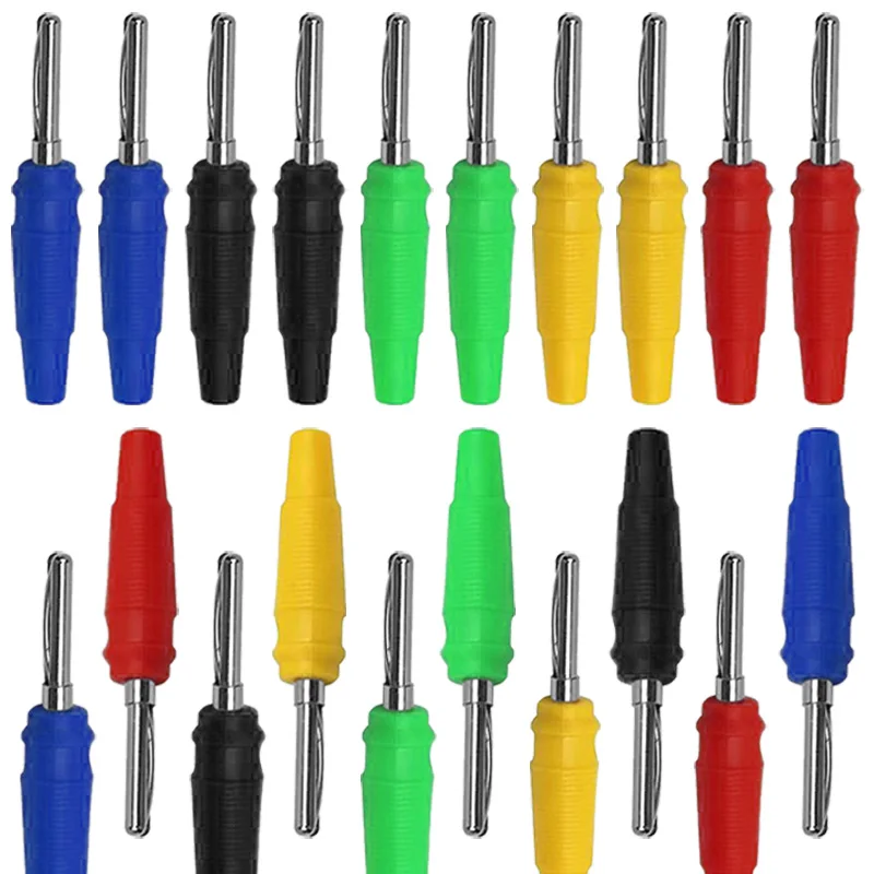 

5/20Pcs 4mm Banana Plug High Current Insulated Shrouded Stackable Soldering Connector Screw Cable Adapter For Speaker Amplifier