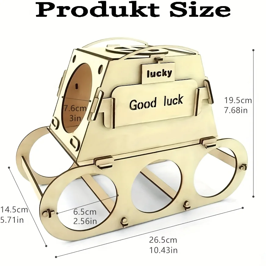رف النبيذ الخشبي، حامل المشروبات، منظم رف المشروبات المطلي للحفلات المنزلية، هدية إبداعية مع تصميم الحظ السعيد، هدية ممتعة
