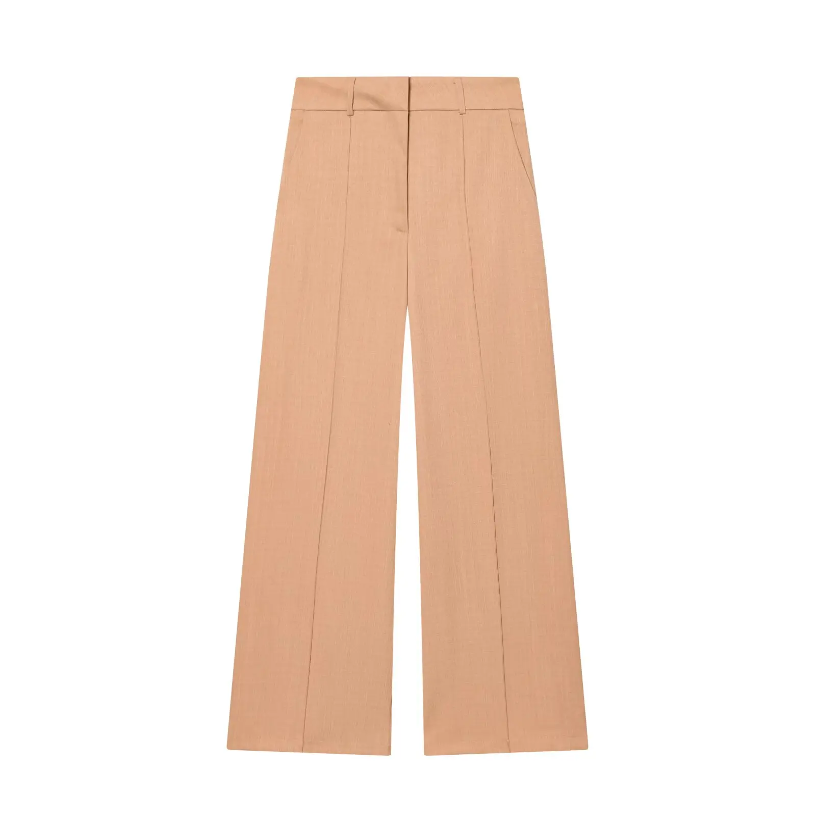 High Waist Straight Leg Casual Pants Women's Pure Color Simple Versatile High Waist Long Trousers for Ladies Polyester Fiber