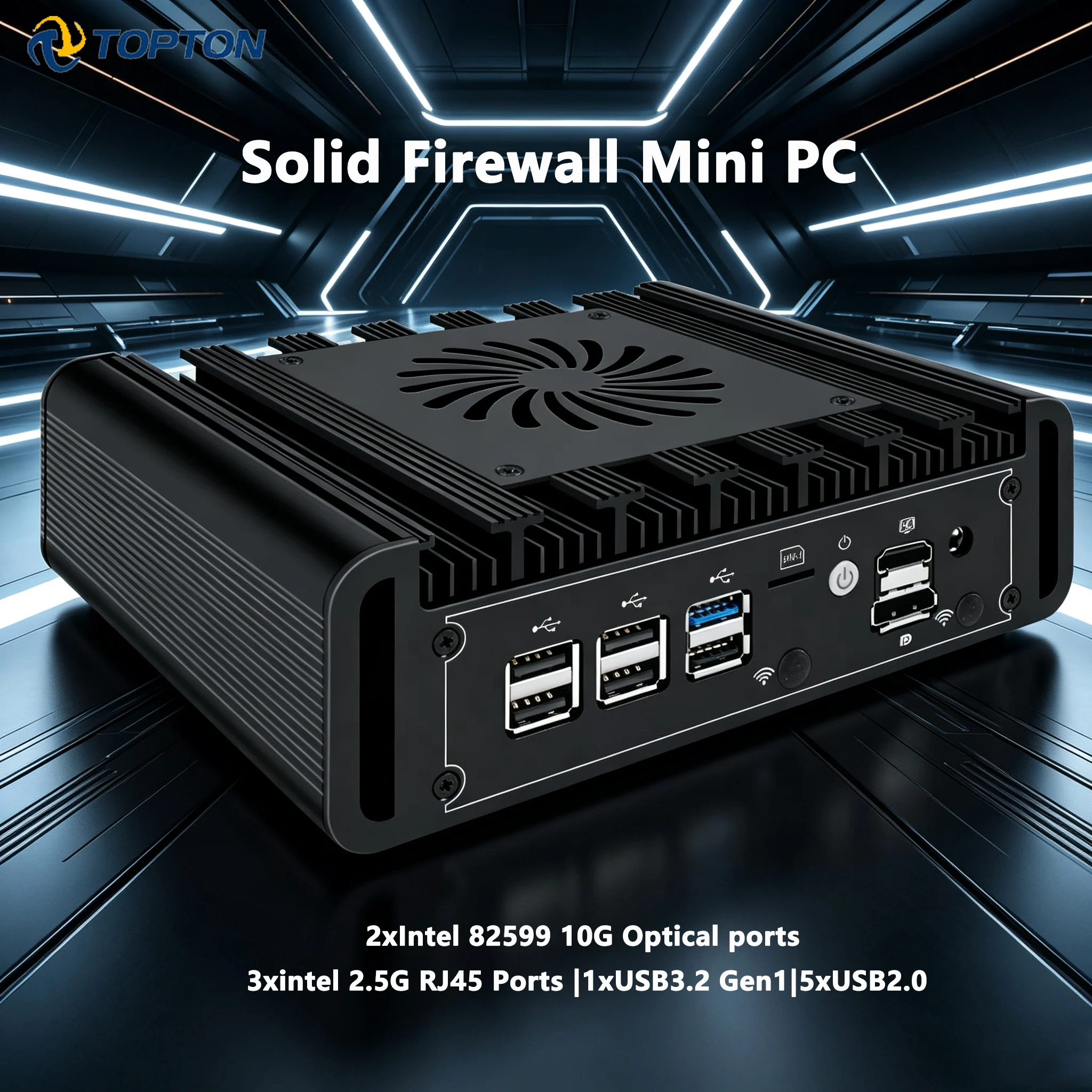 

Topton 2x10G SFP Solid Firewall Mini PC 3x2.5G LANs Intel i3 N305 N300 N150 DDR5 NVMe OPNsense Proxmox pfSense Home Server Host