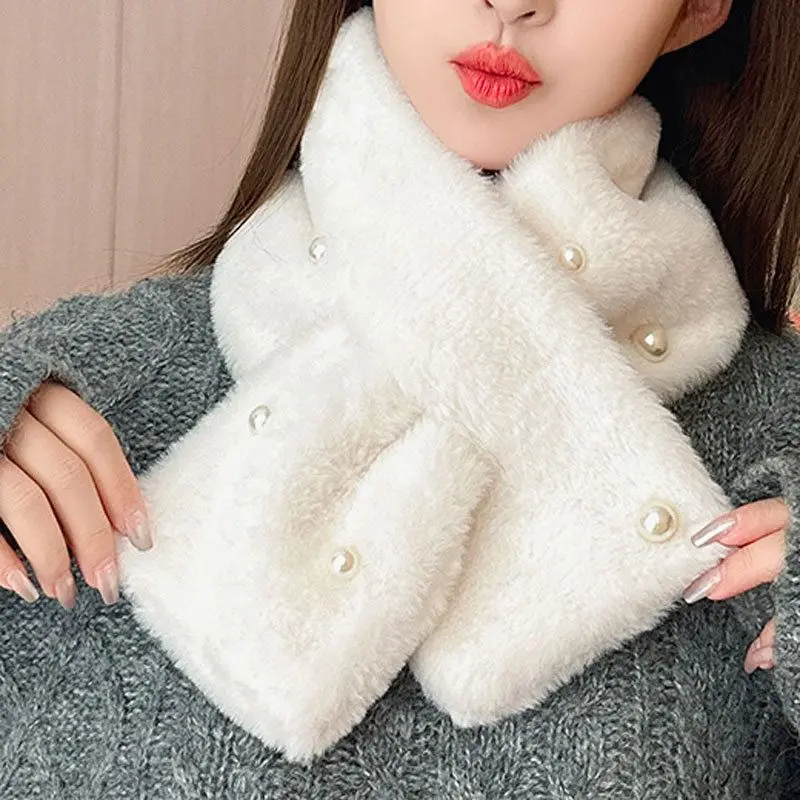 

Fashion Imitation Rabbit Fur Scarf Soft Fluffy Plush Fake Collar Thickening Wrap Shawl Scarves Women Winter Warm Scarf Wh124