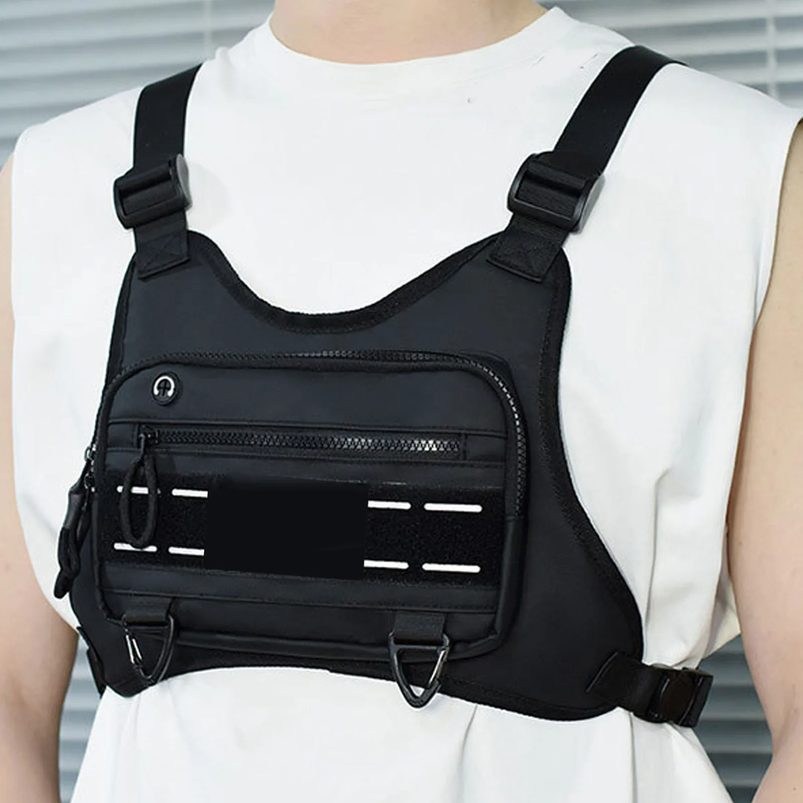 

Sports Chest Bag Adjustable Straps Running Phone Holder Reflective Vest for Cycling Camping Travel Hiking Workouts