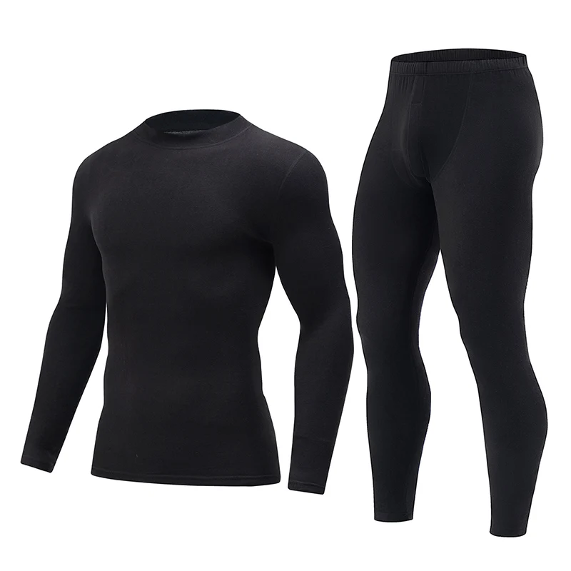2/4 Stück Herren Einfarbig Einfache Herbst Und Winter Thermo-unterwäsche Bequeme Und Lässige Bottoming Unterwäsche Teenager Pyjama – Detail 37