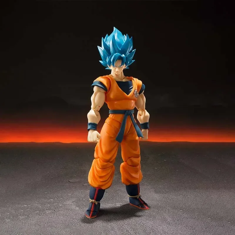 In Stock Bandai Dragon Ball SHF Super Saiyan God Son Goku Action Figure Collection Model Toy Kids Gift Collection