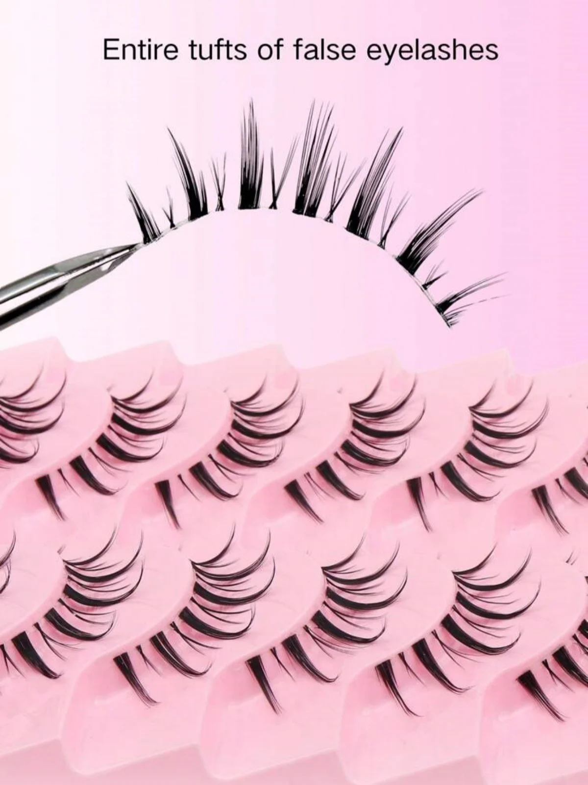 10 pairs of natural air feel false eyelashes with extended eyelash modification, thin multi-layer 3D effect eyelashes
