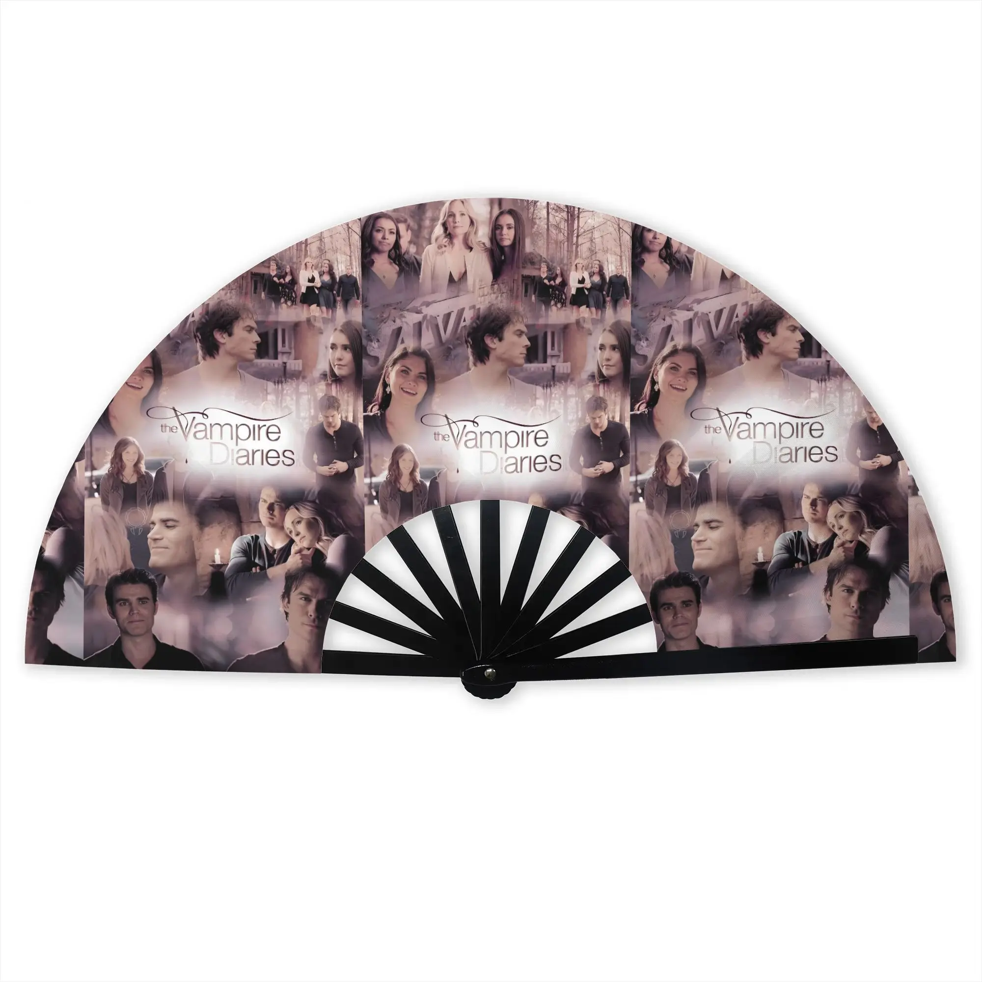 The Vampire Diaries Traditional Folding Fan Oriental Art  High-Quality Polyester Fans Gift Classic Decorative Hand Fan