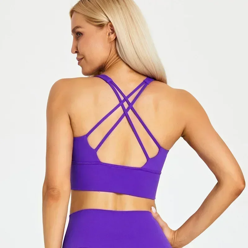 Lemon-Lencería de Yoga Sexy para mujer, sujetadores con almohadilla para el pecho, Bralette de realce, Sujetador deportivo, ropa interior femenina, sujetador de Color sólido, Tops de gimnasio