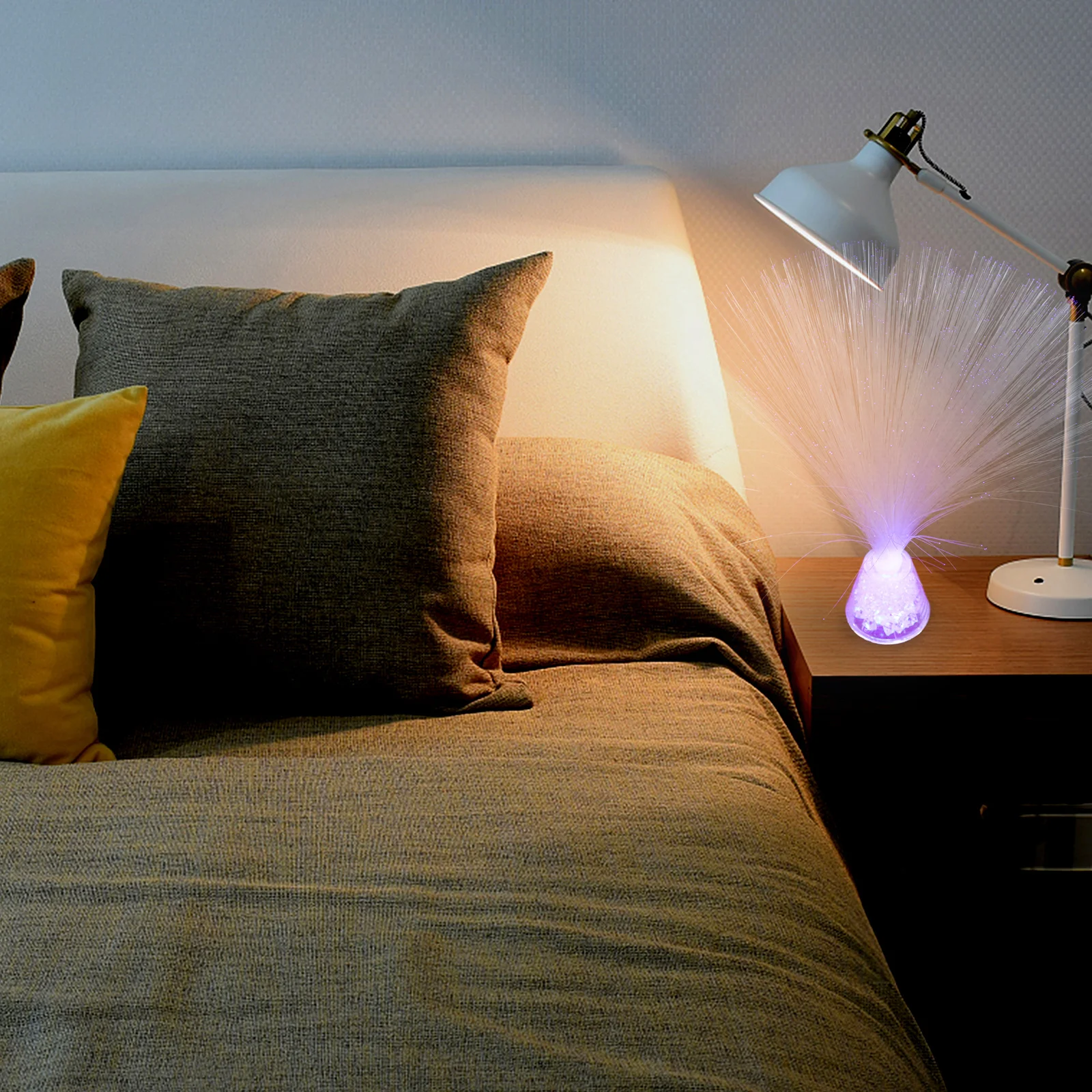

Fiber Optical Night Light Rgb Changing Desktop Night Lamp For Home Decor Bedside Tabletop Decoration Led Lamp