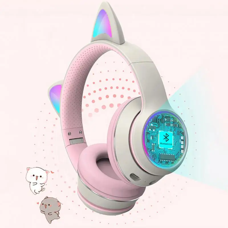 Earphone For Children Gamer Girl Support Alexa Home Timing Flash Light Voice Control Headphones Gaming Headset