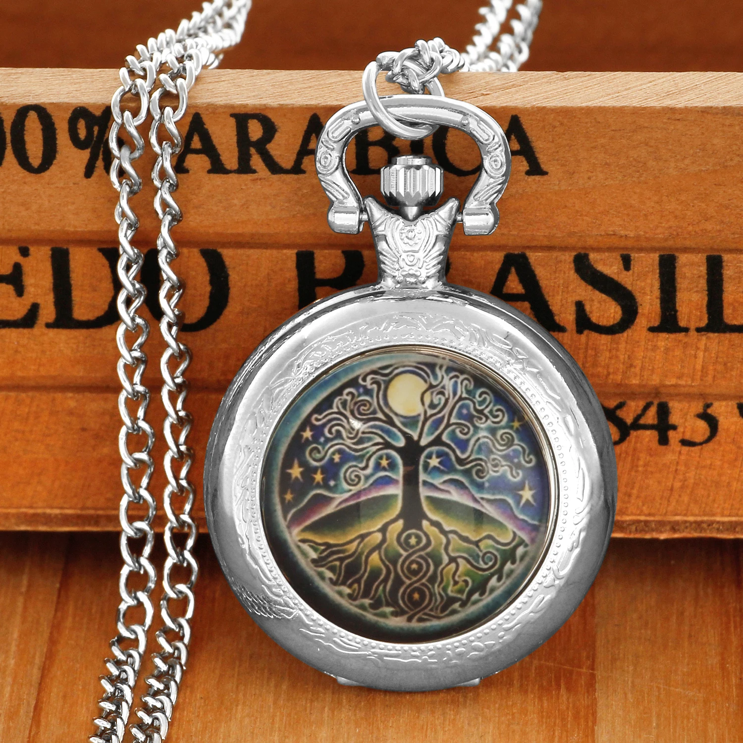 

Birdcage pattern glass patch quartz pocket watch - exquisite craftsmanship, vintage charm, unique design, perfect gift