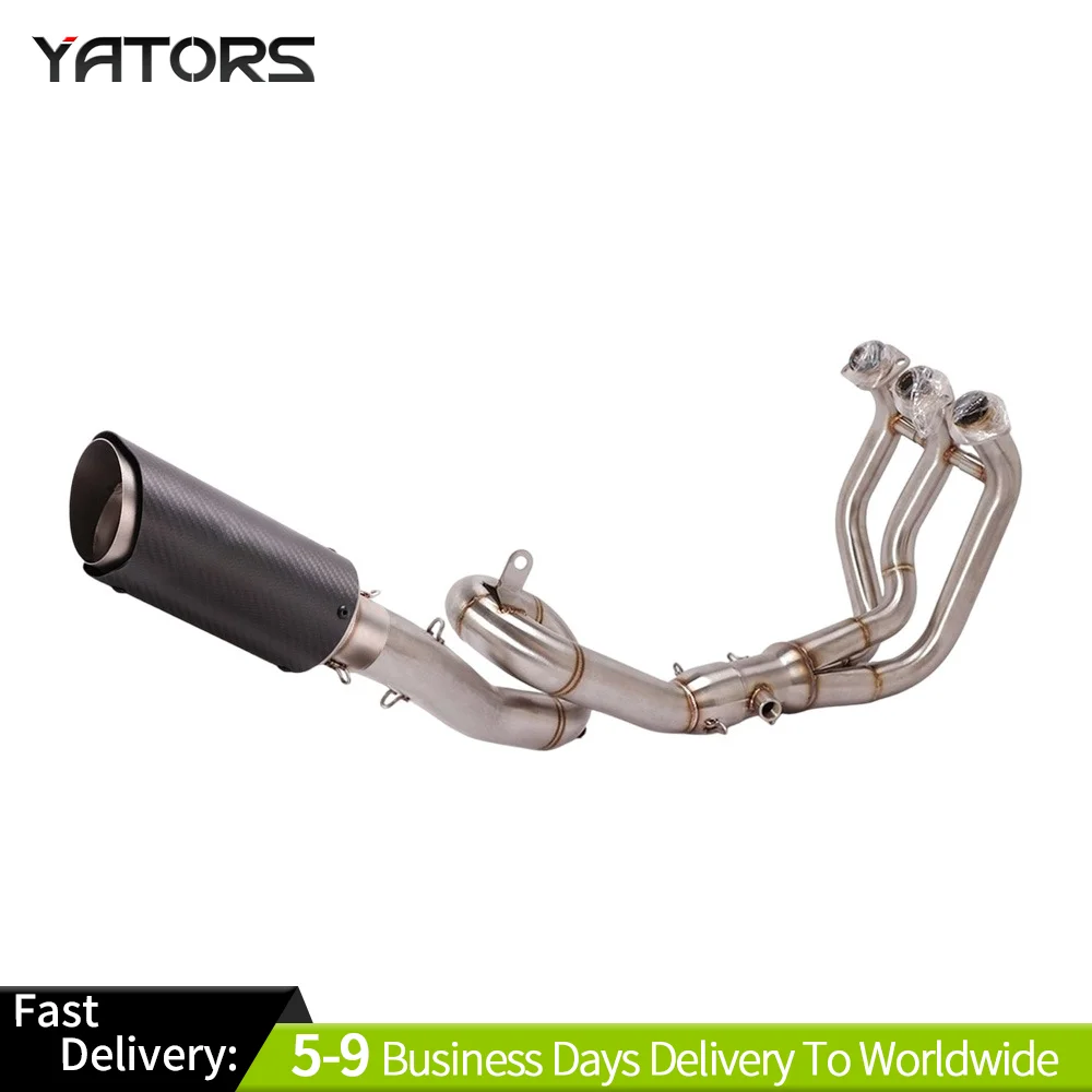 

Full Exhaust System Header Link Pipe 51mm Muffler For Yamaha FZ09 MT-09 2014-23 Exhausts Pipes