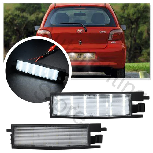 2x luz Led de matrícula para Toyota Yaris 1999-2005 RAV4 2006-2015 Auris II 2012-2018 Corolla iM Camry Solara Avalon IQ