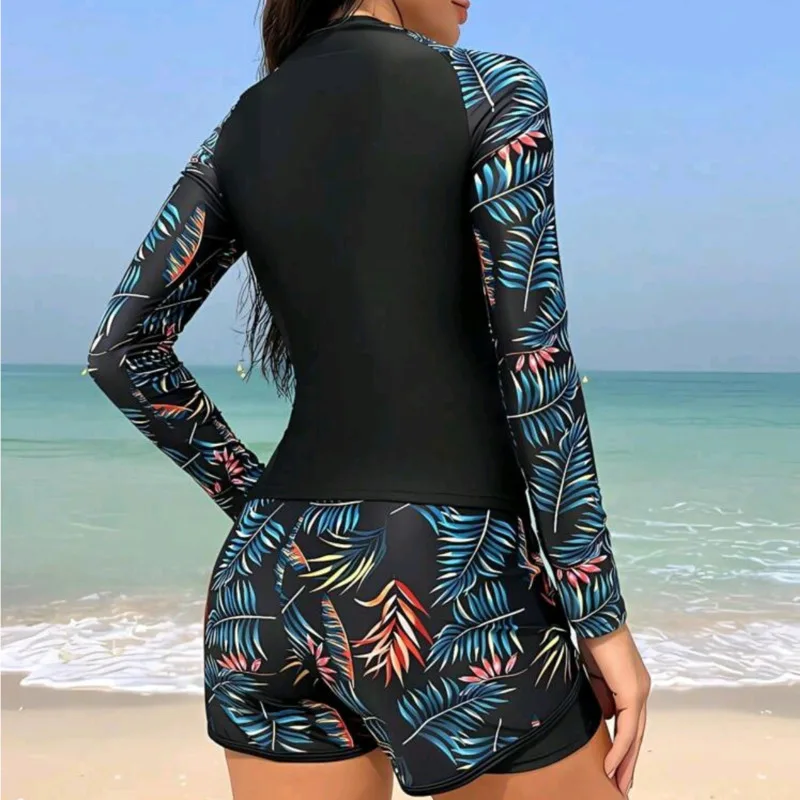 Maillot de bain deux pièces pour femmes, ensemble tankini fermé, sport, plage, piscine, été, 2025