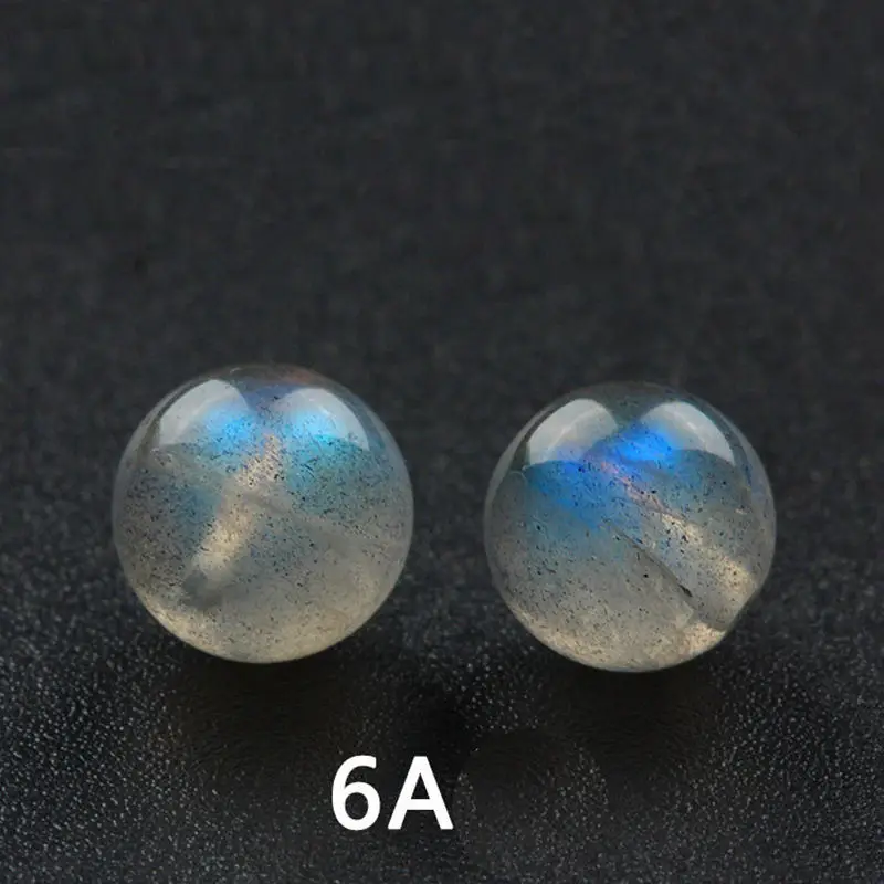 Natural Grey Moonstone Stone Smooth Round Shape Loose Beads High Quality 4/6/8/10mm DIY Jewelry Accessories 5 Pcs wk494