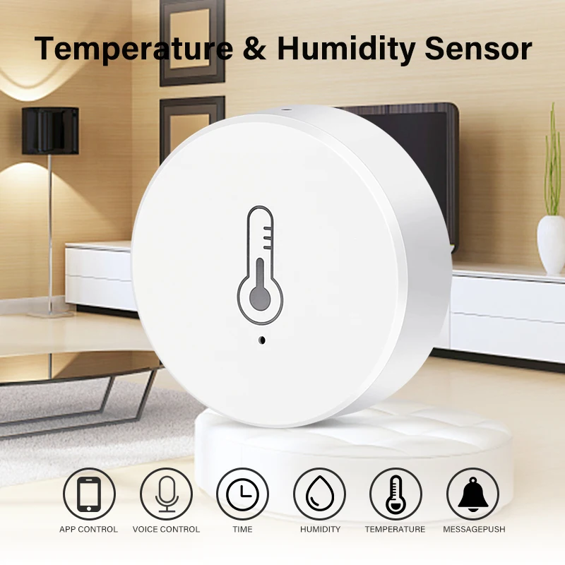 Tuya Smart Zigbee Temperature And Humidity Sensor With Battery Indoor Thermometer Monitor For Home Work With Alexa Google Home