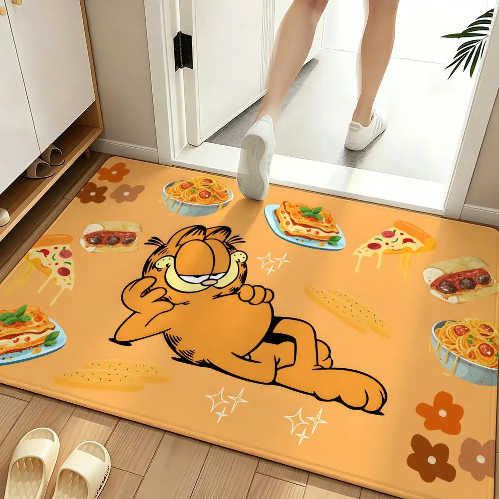 Cartoon G-Garfield Floor Mat Soft Flannel Floor Mat  Suitable for Entryways, Living Rooms, Bedrooms, and Bathrooms