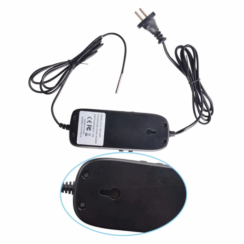 2000 AC 90-250VFish Intelligent Temperature Controller with Socket -40~ 120C Microcomputer Thermostat