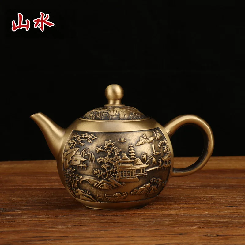 

Производитель украшений медный чайник пейзажный чайник домашний декор оптом