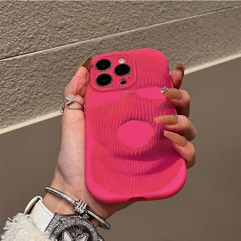 Wool mask iphone12 for iphone14promax frosted iphone11 Drop resistant iphone15pro soft case iphone13 phone case