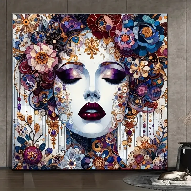 Beautiful Woman Lips Flowers 5D Diy Diamond Painting Jewelry Cross Stitch Full Square Round Diamond Art Mosaic Portrait Decor