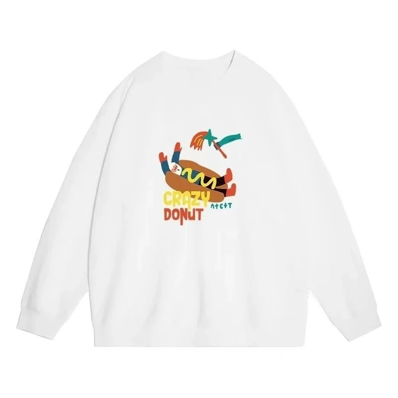 Questo è una felpa con cappuccio da donna retrò e alla moda, un top da coppia oversize ampio e rilassato per l'autunno e l'inverno