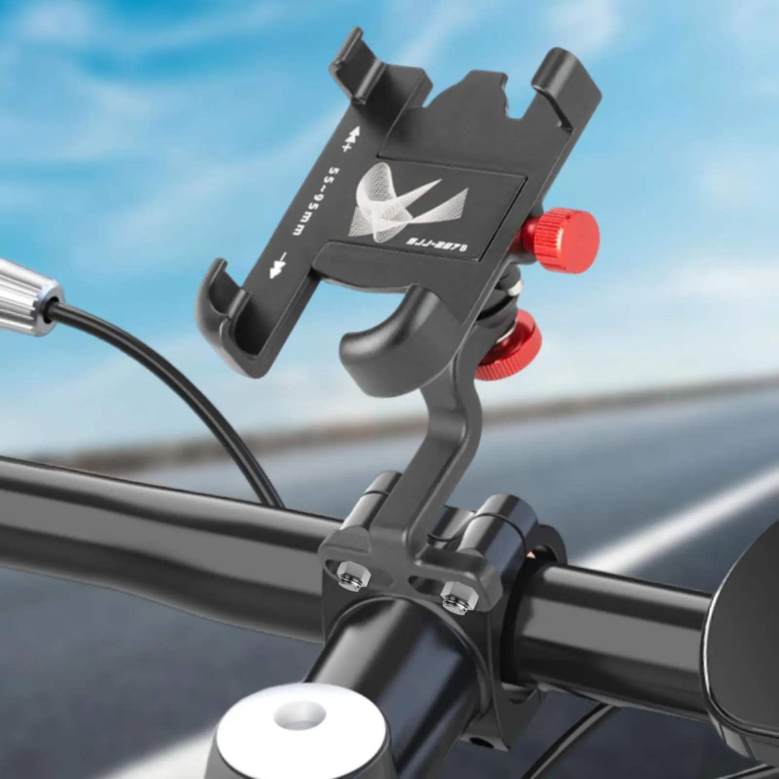 ที่วางโทรศัพท์สําหรับรถจักรยานยนต์จักรยานเสือภูเขาที่วางโทรศัพท์มือถือหมุนได้ 360 องศากันลื่นโทรศัพท์มือถือนําทางยืนรถจักรยานยนต์