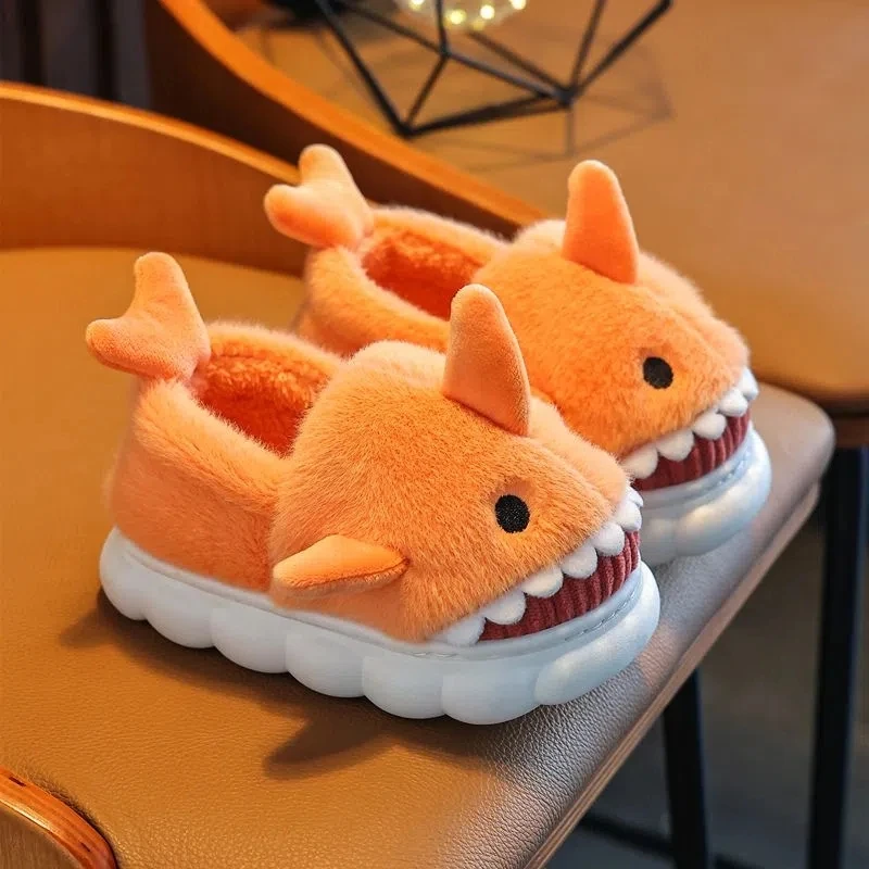 Chinelos infantis engraçados de tubarão, chinelo de tubarão verde nublado, sapatos de pelúcia animal, Babi, Peixe, Novo, 2023