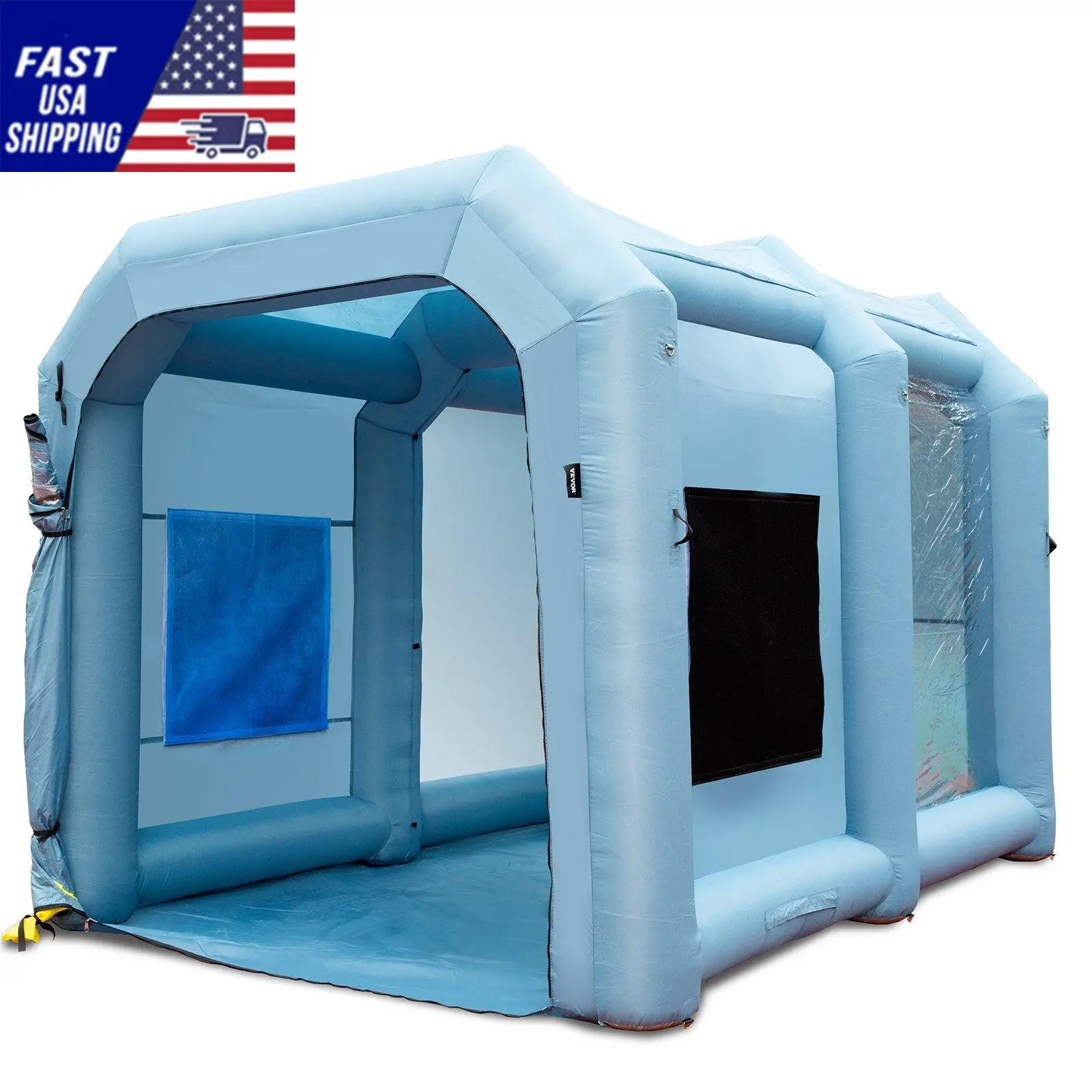 Inflatable Paint Booth, 13x10x9ft Inflatable Spray Booth, 900W High Powerful Blowers Spray Booth Tent, Car Paint Tent Air