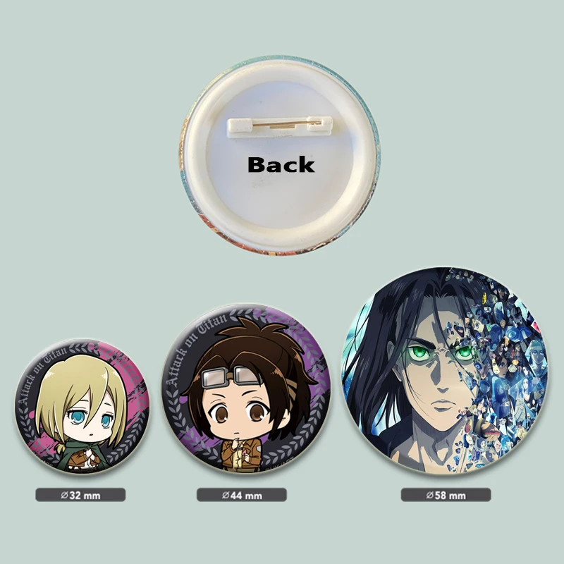 Anime Attack on Titan Eren Levi Badge Handmade Cartoon Brooches Armin Arlert Erwin Lapel Pin Backpack Hat Bag Decoration