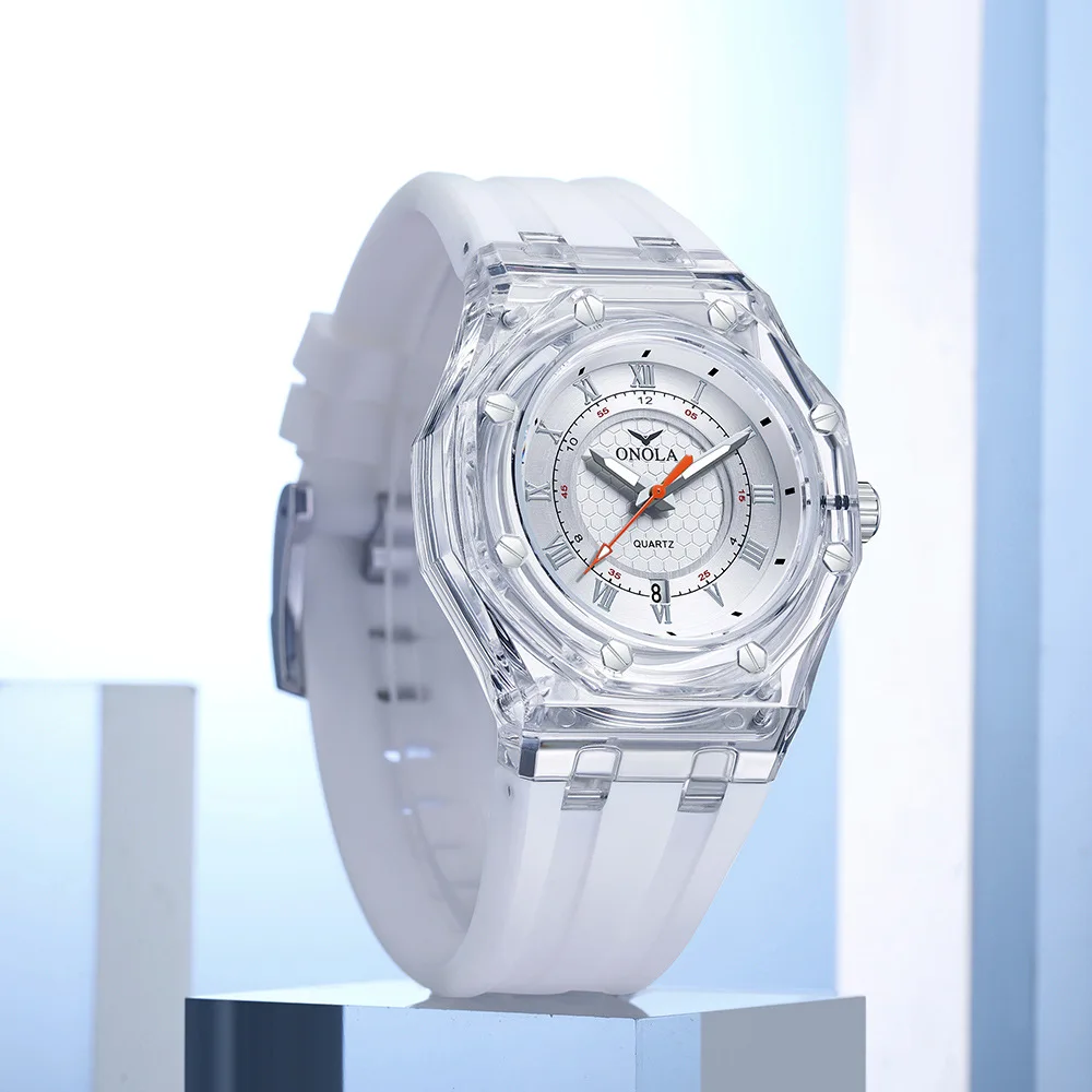 UTHAI CQ314 Fashionable Women Watch, Transparent Waterproof Calendar Men Watch, Sports Quartz Watches, Casual Couple Watches