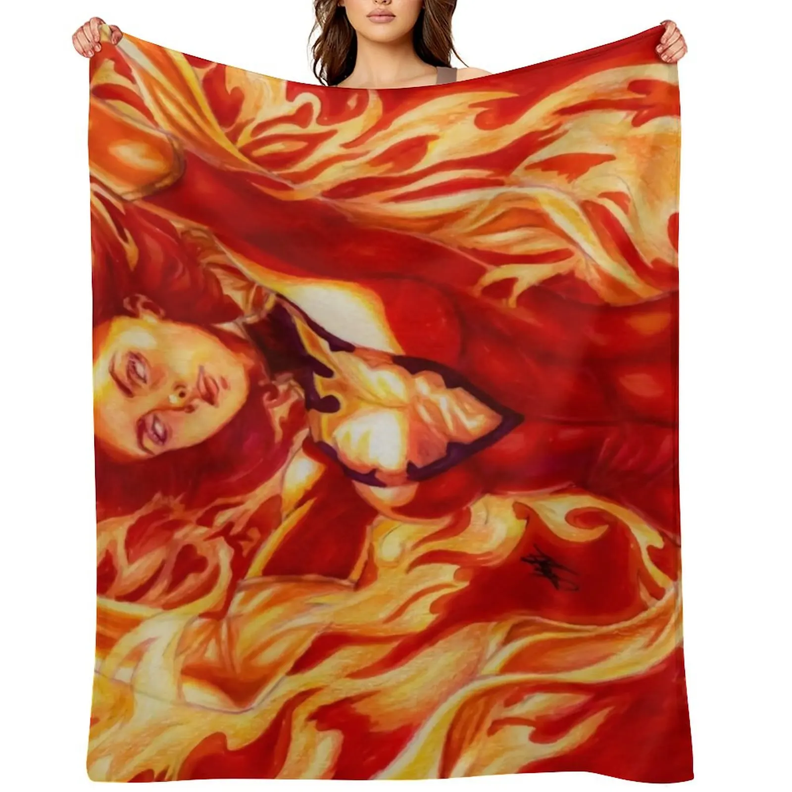 

Dark Phoenix ~ Jean Grey Throw Blanket Thin heavy to sleep sofa bed Luxury Designer Blankets