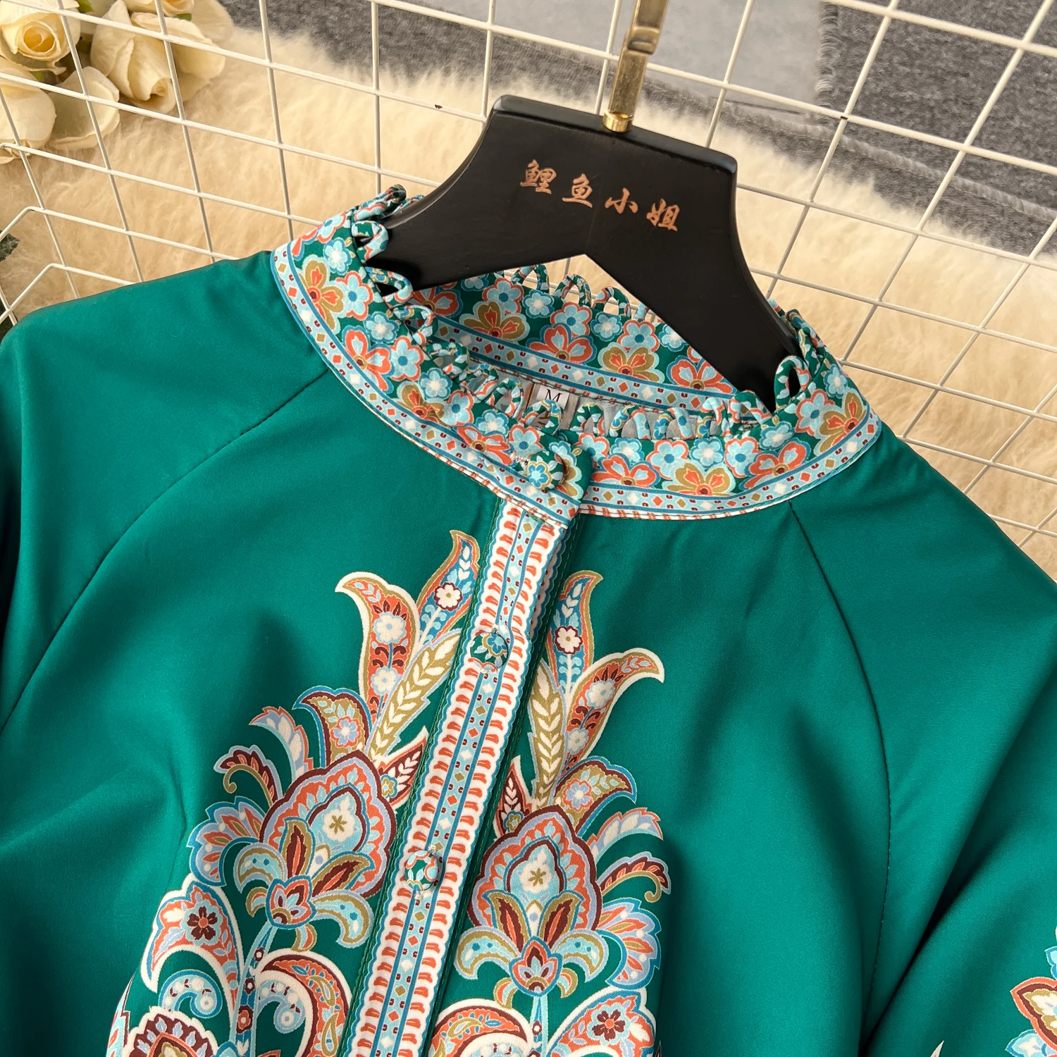 Elegant ผู้หญิงชุดยาว Retro Vintage Luxury Flare Sleeve พิมพ์ดอกไม้ฤดูใบไม้ผลิฤดูใบไม้ร่วงพรหมชุดราตรี Maxi Dresses Vestidos