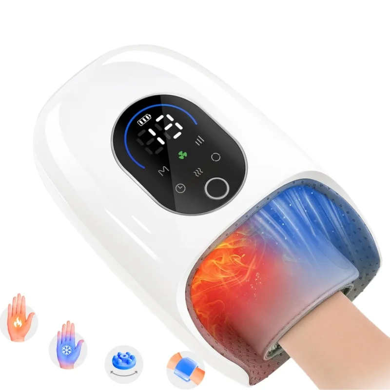 

Cross-border electric hot and cold multi-gear wireless hand massager intelligent acupressure airbag kneading hand massager