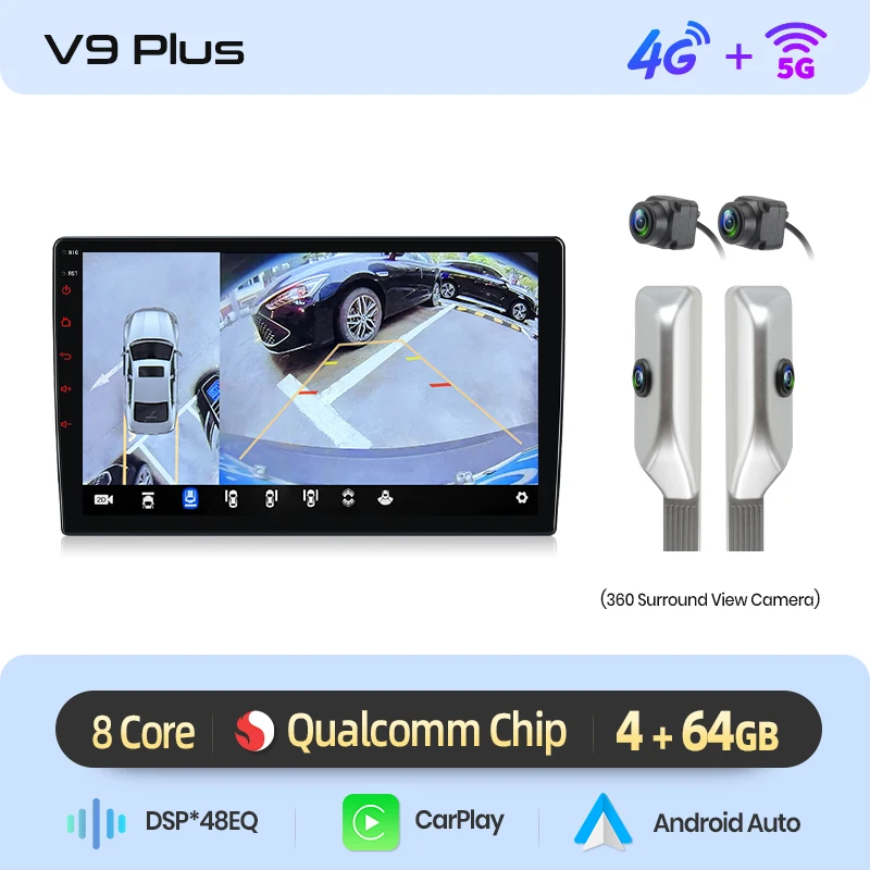 Junsun Android Auto autoradio voor Toyota Aygo Peugeot 108 Citroen C1 2014~2021 Multimedia draadloze CarPlay SWC GPS Navi 360 graden camera