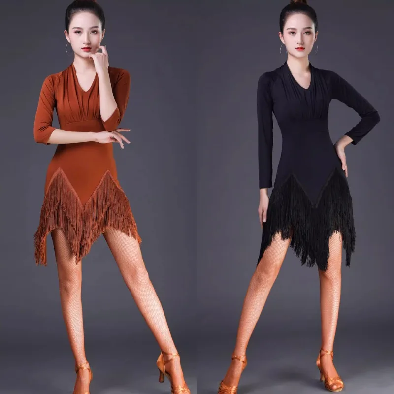 New Latin Dance Dress Multi layered Fringe Dress Competition Performance Professional Art Examination Performance Dress