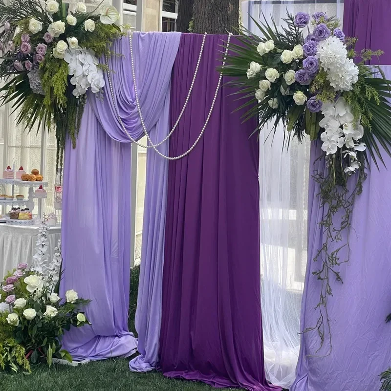 بلون غير شفاف النسيج DIY الزفاف زخرفة خلفية عيد ميلاد مهرجان المشهد الديكور النسيج الستار #4