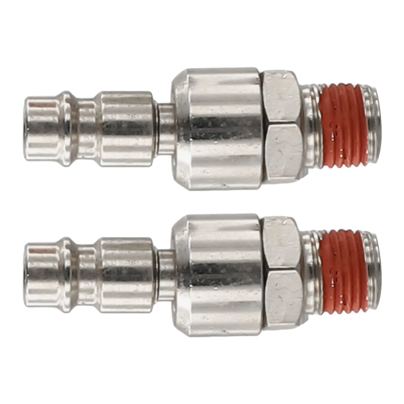 2Pcs Metal 1/4 NPT Quick Joint 360 Rotating Air Compressor Connector For Pneumatic Tool Hose Pipe Industrial Auto Garage Use