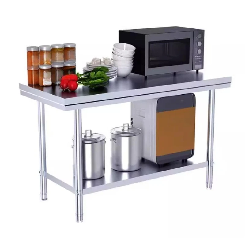 Table Workbench Shelf Kitchen Long Table Cabinet