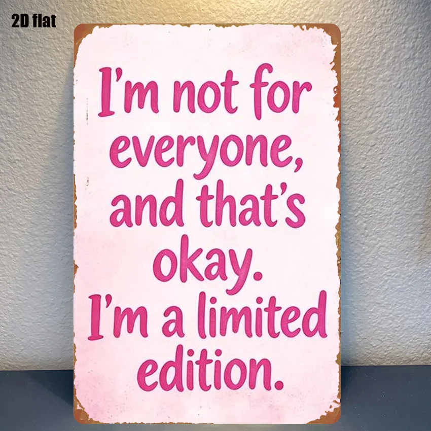 2DFLAT 1pc Sign Pink Gradient Background, English Text 