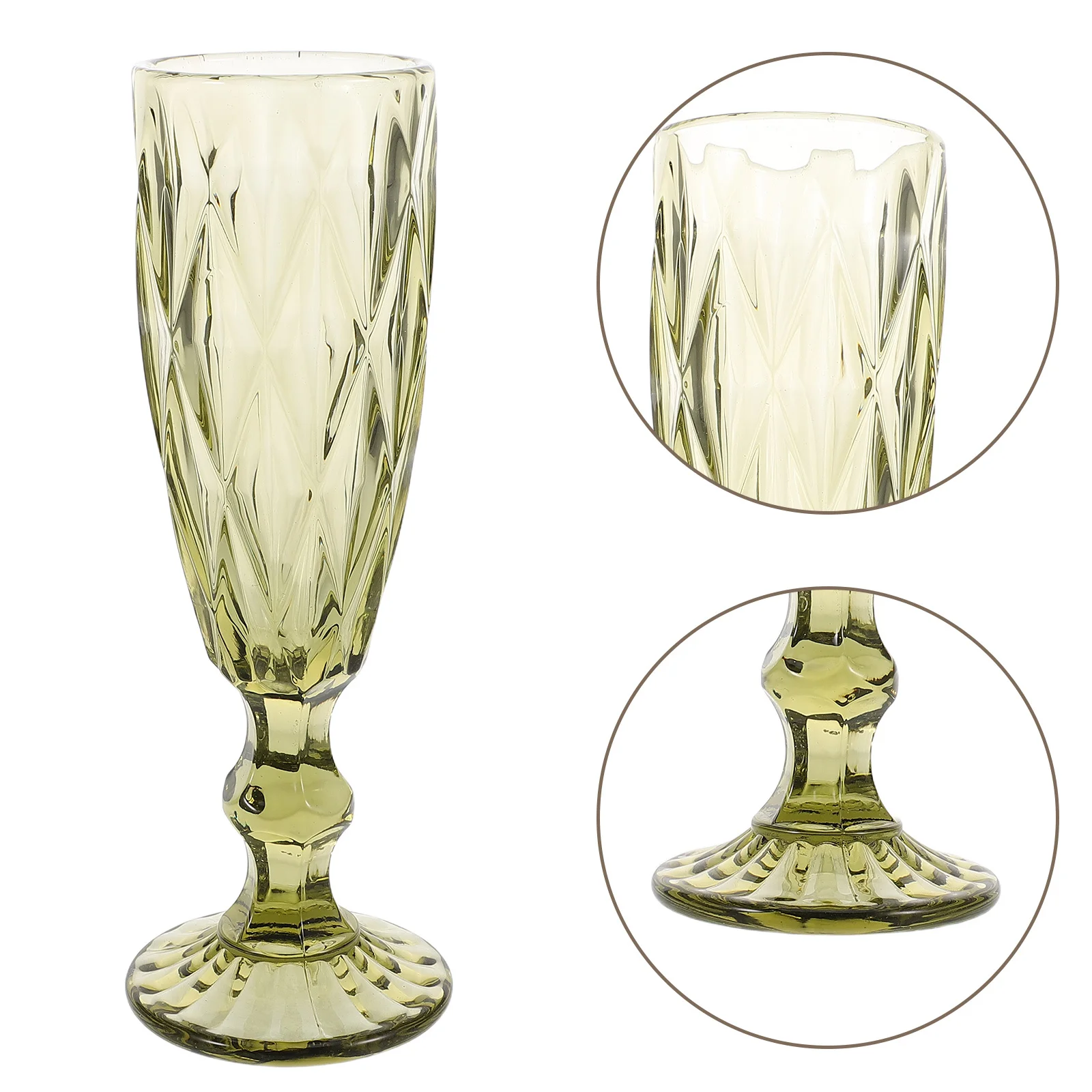 

Vintage Wine Glasses Thickened Embossed Glass Retro Juice Cups Elegant Stemmed Drinking Glasses for Home Wedding Party
