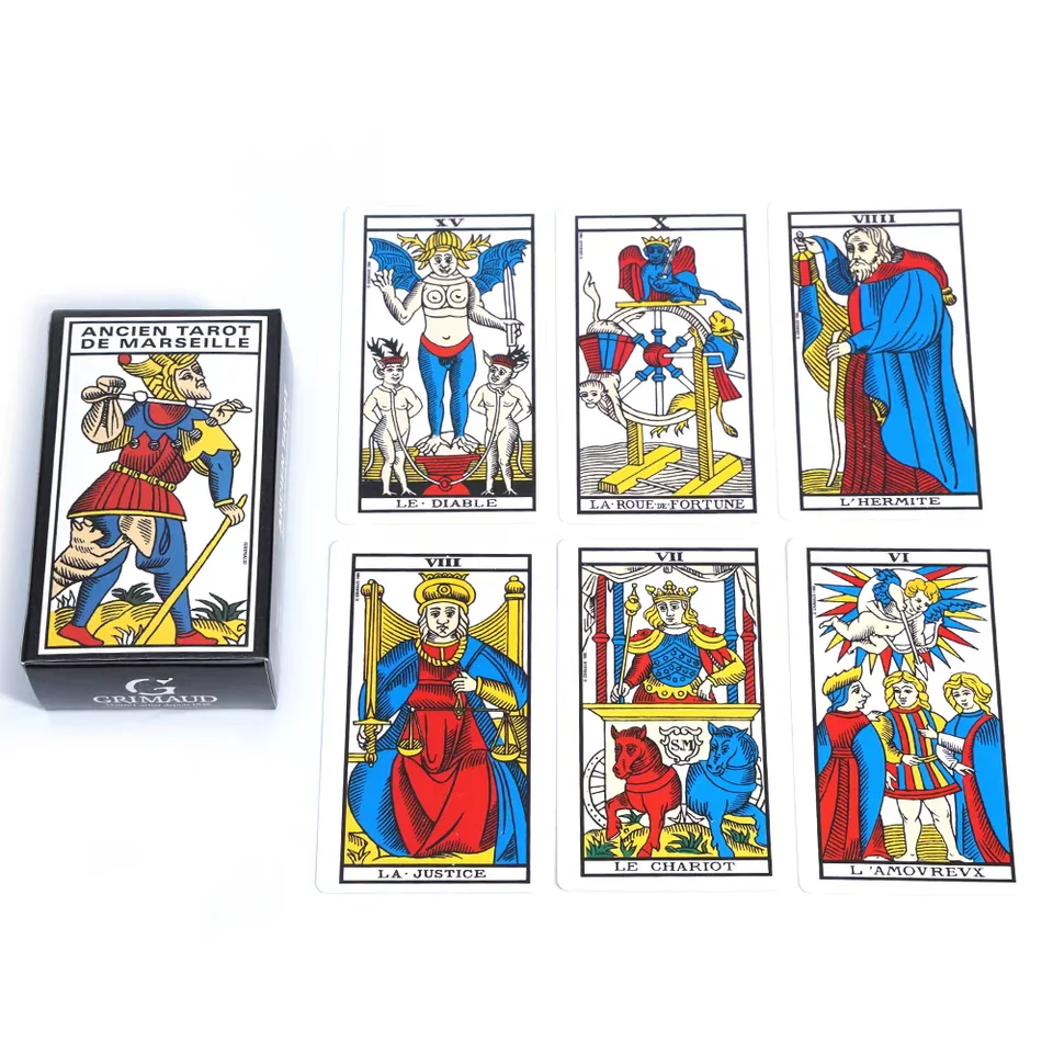 French Ver. Marseille Tarot 78 Cards Full Set Original Vintage