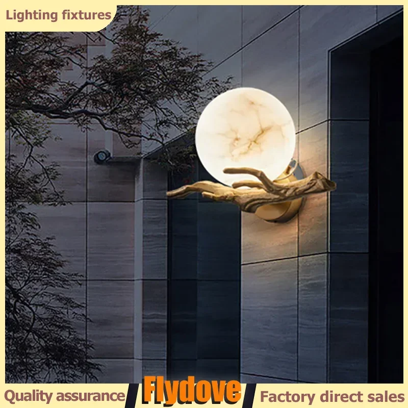 

Итальянский сферический мраморный настенный светильник, современный латунный кронштейн, светодиодный светильник с затемнением для гостиной, спальни, отеля, декоративный светильник, простой в установке