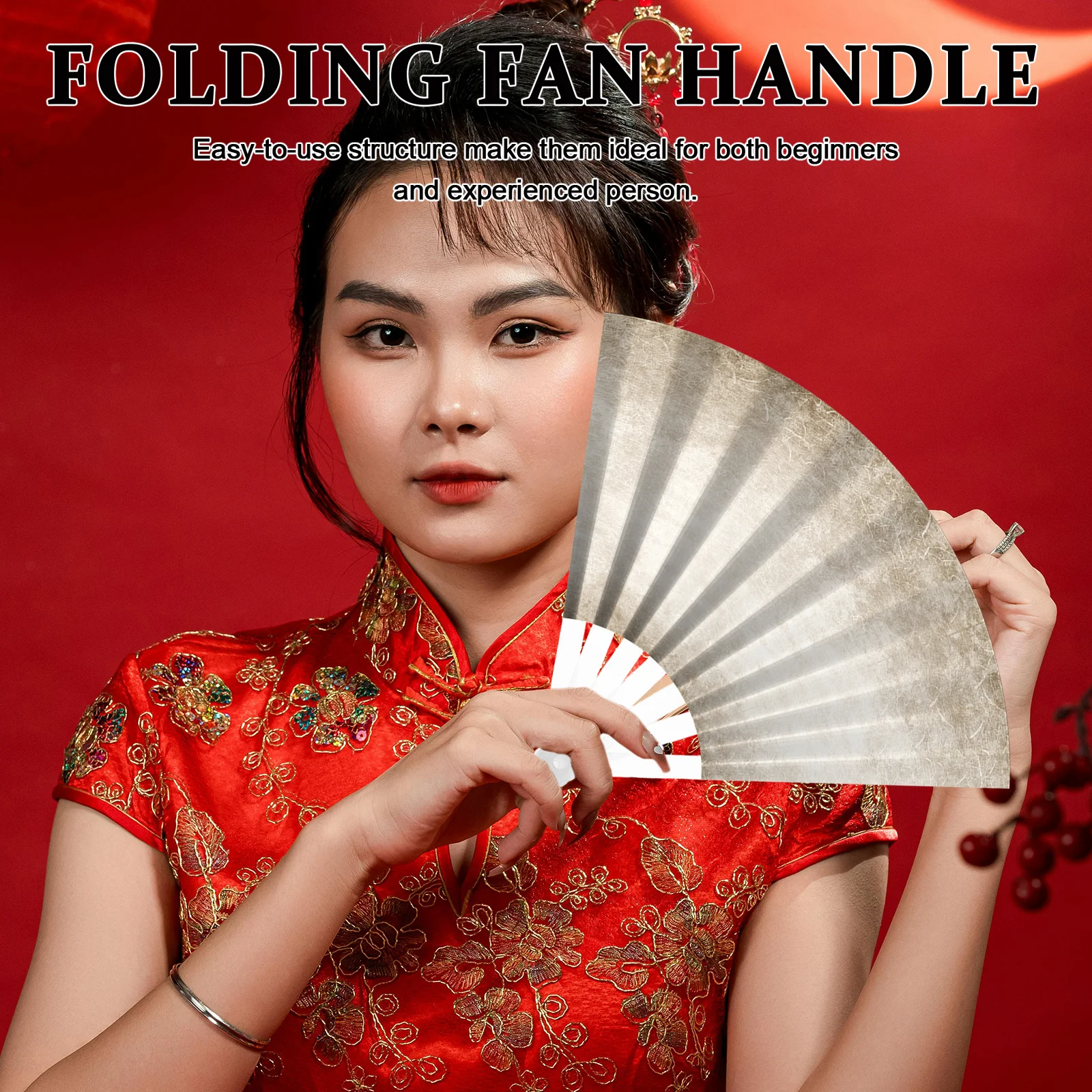 

10Pcs Folding Fan Handle Set Plastic Clear Grip for DIY Crafts Fan Making Accessory Replacement Grip Kit Handheld Fans Stick